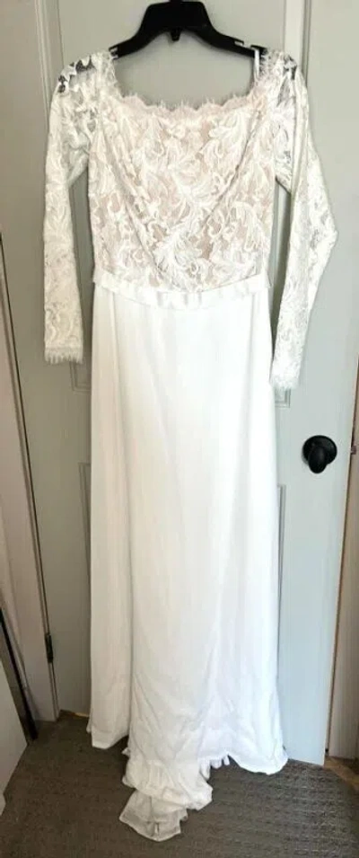 Pre-owned Tadashi Shoji $578 -  Bridal Ivory Gown - With Tag- Size 10 In White