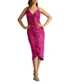Tadashi Shoji Abby Sequin Ruffle Midi Dress In Pink