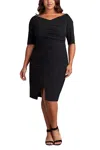 Tadashi Shoji Adi Textured Crepe Dress - Plus Size In Black