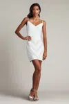 Tadashi Shoji Aggie Fringe Mini Dress In White