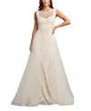 Tadashi Shoji Alamo Dot Embroidered Bridal Gown In Ivory