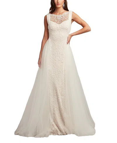 Tadashi Shoji Alamo Dot Embroidered Bridal Gown In Ivory