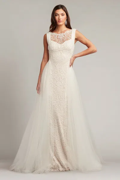 Tadashi Shoji Alamo Dot Embroidered Bridal Gown In Neutral