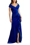 Tadashi Shoji Portrait Collar Velvet Gown