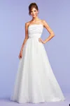 Tadashi Shoji Ambrose Asymmetric Draped Gown In White