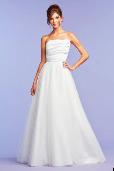 Tadashi Shoji Ambrose Asymmetric Draped Gown In White