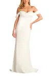 Tadashi Shoji Amishta Off-the-shoulder Crepe Gown
