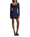 Tadashi Shoji Aza Beaded Scuba Mini Dress In Navy