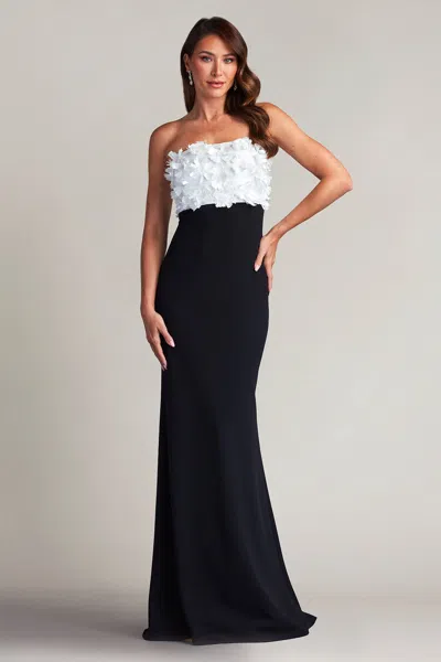 TADASHI SHOJI BALDWIN FLORAL APPLIQUÉD GOWN