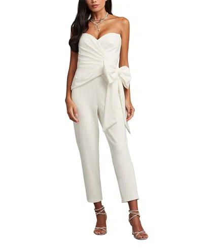 Tadashi Shoji Banks Bow Waist Jumpsuit In White