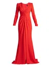 Tadashi Shoji Bos21138l Long Formal Slit Evening Dress In Red