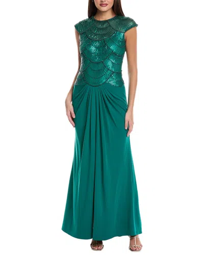 TADASHI SHOJI TADASHI SHOJI BEADED BODICE GOWN