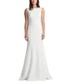 Tadashi Shoji Beckwith Rosette Low Back Gown In Ivory
