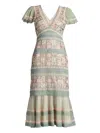 Tadashi Shoji Belle Sequin Lace Panel Midi Dress
