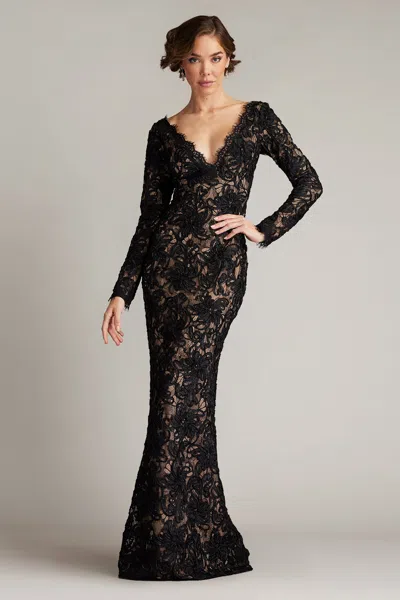 TADASHI SHOJI BELOIT RIBBON EMBROIDERED GOWN