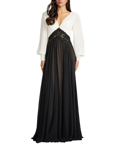 Tadashi Shoji Benulo Pleated Embroidered Waist Gown In Multi