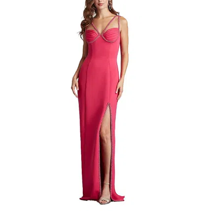 Tadashi Shoji Bia Spaghetti Strap Gown In Pink
