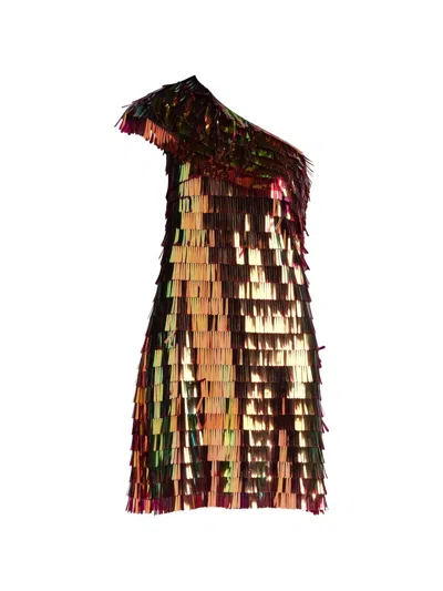 Tadashi Shoji Bina Sequin Fringe Mini Dress In Burgundy