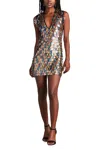 Tadashi Shoji Birdie Sequin Fringe Mini Dress