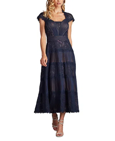 TADASHI SHOJI BOETTE LACE TEA-LENGTH DRESS