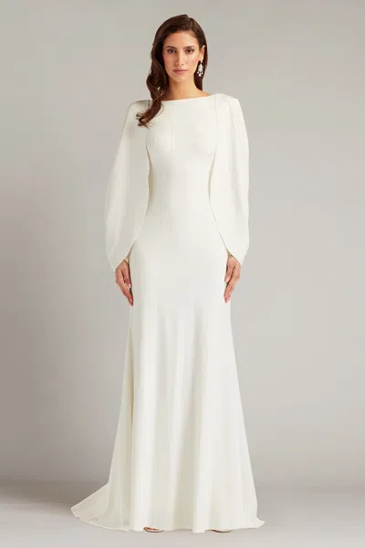 Tadashi Shoji Bos20594lbr Long Simple Wedding Dress In White