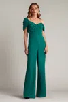 Tadashi Shoji Bos24107y Long Formal Pleated Jumpsuit In Green