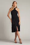 Tadashi Shoji Bos25458m Short Homecoming Knee Length Fringe Dress In Black