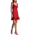 Tadashi Shoji Brely Lace Mini Dress In Red