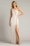 Tadashi Shoji Byrne One Shoulder Gown In White