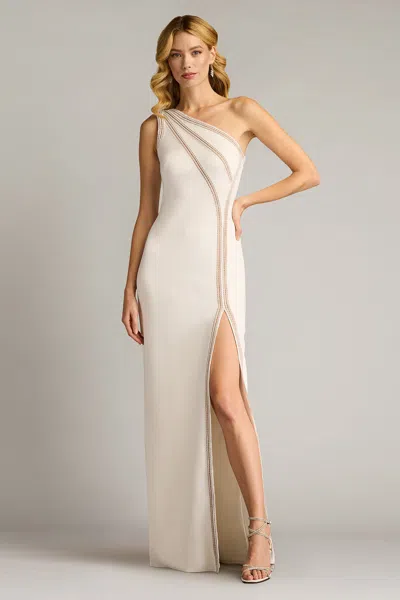 Tadashi Shoji Byrne One Shoulder Gown In White