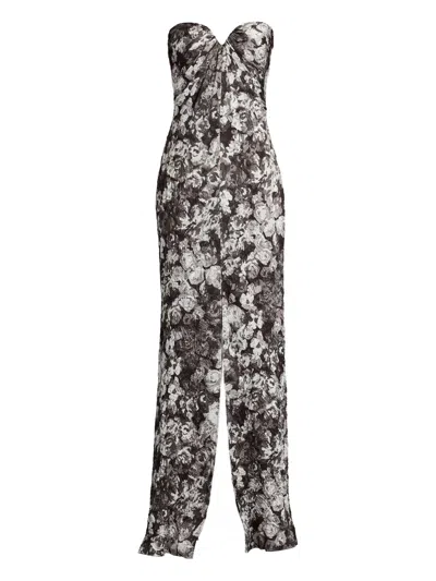 Tadashi Shoji Carnie Floral-print Strapless Dress In Multi