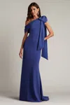 Tadashi Shoji One-shoulder Crepe Column Gown In Purple