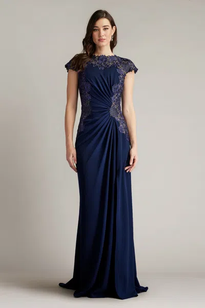TADASHI SHOJI CHELAN EMBROIDERED ILLUSION GOWN