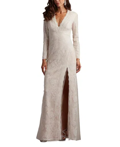 Tadashi Shoji Cherelle Embroidered Tulle Gown In Ivory