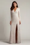 Tadashi Shoji Cherelle Embroidered Tulle Gown In White