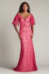 Tadashi Shoji Chu25419l Long Formal A Line Evening Dress In Pink