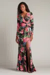 Tadashi Shoji Cii24469l Long Printed Formal Floral Dress In Multi