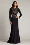 Tadashi Shoji Cim25396l Long Formal A Line Mother Of The Bride Dress In Black