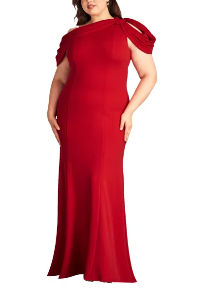 Tadashi Shoji Copley Shoulder Drape Gown - Plus Size