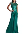 Tadashi Shoji Beaded Bodice Gown In Green