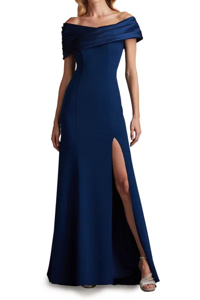 Tadashi Shoji Dalton Contrast Off-shoulder Gown