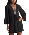 Tadashi Shoji Dane Embellished Tunic Mini Dress In Black