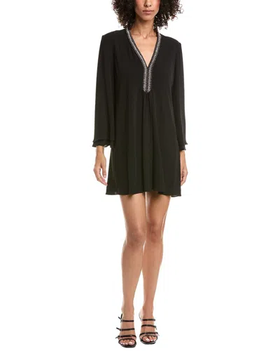 Tadashi Shoji Dane Embellished Tunic Mini Dress In Black