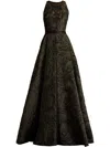 Tadashi Shoji Textured Jacquard Gown In Black