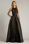 Tadashi Shoji Darana Floral Jacquard Gown In Black