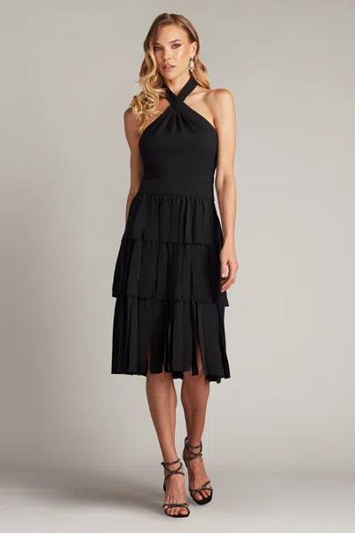 TADASHI SHOJI DARLA FRINGE HALTER DRESS