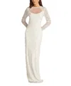 Tadashi Shoji Delmar Shell Embellished Gown In Ivory