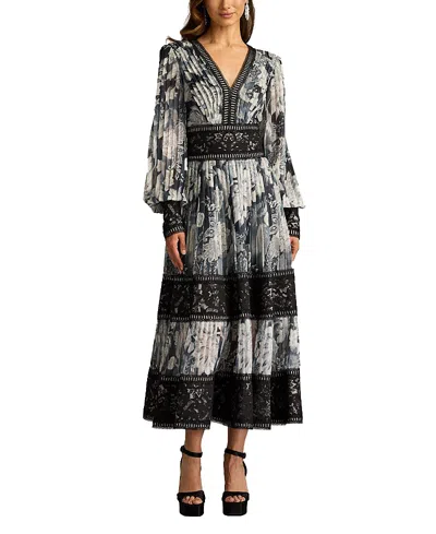 TADASHI SHOJI DERBY PLEATED CHIFFON MIDI DRESS