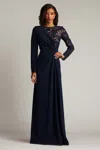 Tadashi Shoji Devika Embroidered Twist In Blue