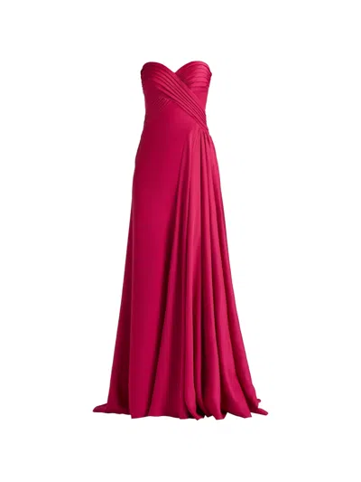 Tadashi Shoji Cassera Draped Strapless Gown In Red
